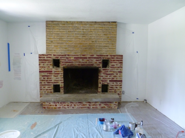 Fireplace with splotches